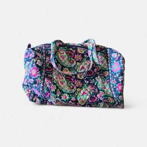 Vera Bradley Navy Paisley Floral Quilted Weekender